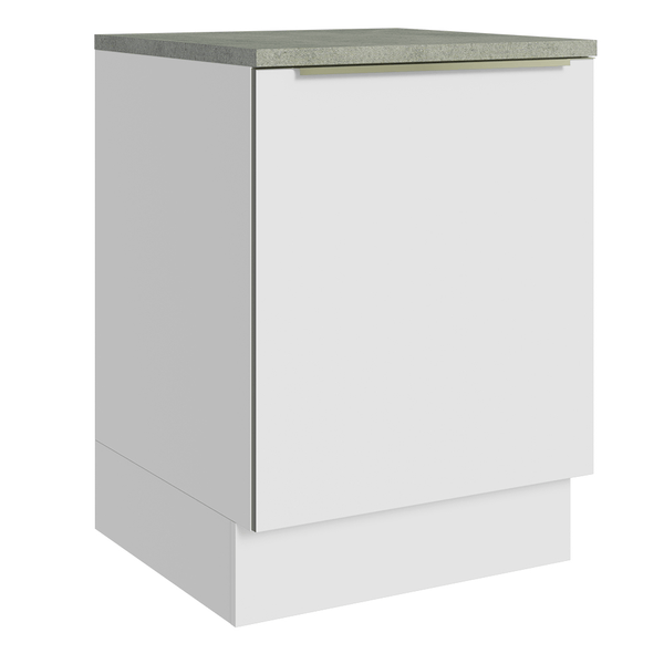 Balcão 60 x 60 cm 1 Porta (Com Tampo) Branco/Branco Veludo Lux Madesa