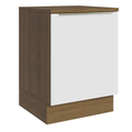 Balcão 60 x 60 cm 1 Porta (Com Tampo) Rustic/Branco Veludo Lux Madesa