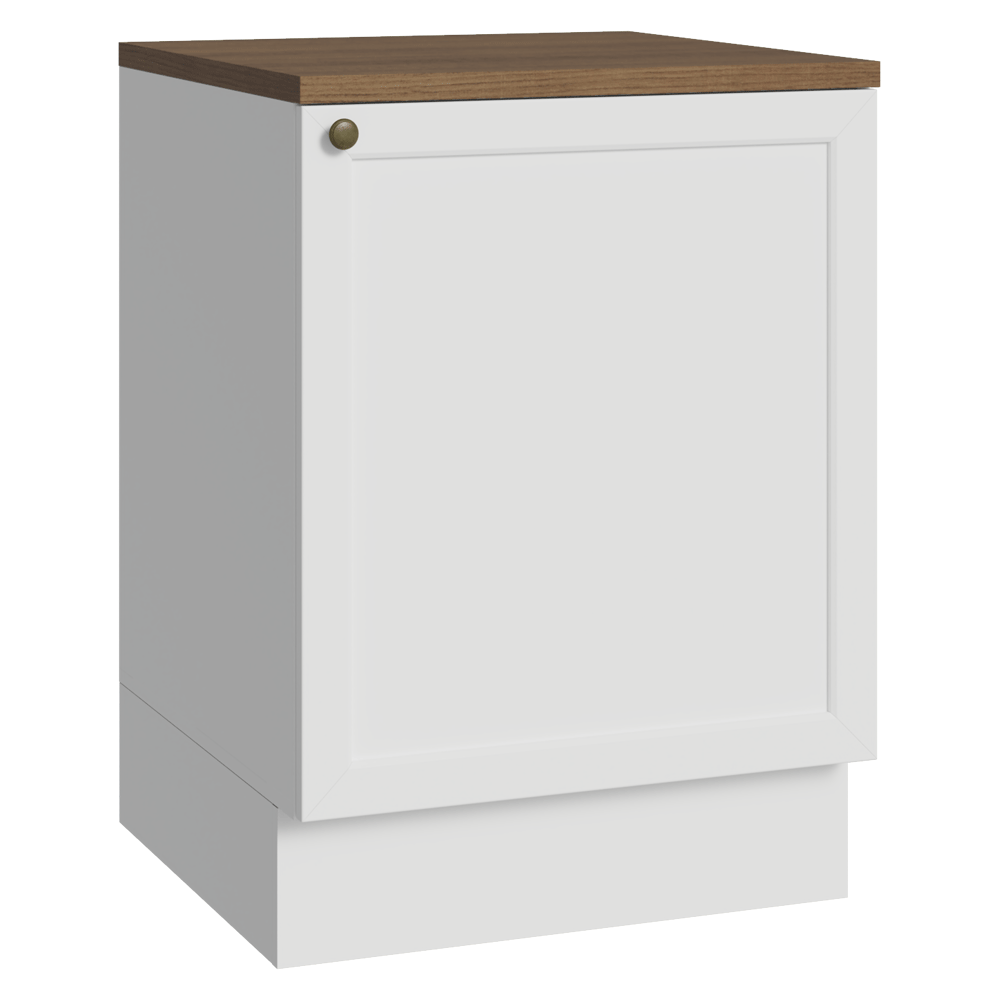 Balcão de Cozinha 60 x 60 cm 1 Porta (Com Tampo) Branco/Rustic Vik Madesa