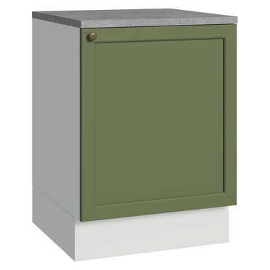 Balcão de Cozinha 60 x 60 cm 1 Porta (Com Tampo) Branco/Verde Vik Madesa