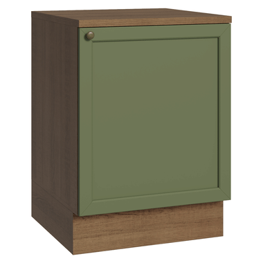 Balcão de Cozinha 60 x 60 cm 1 Porta (Com Tampo) Rustic/Verde Vik Madesa