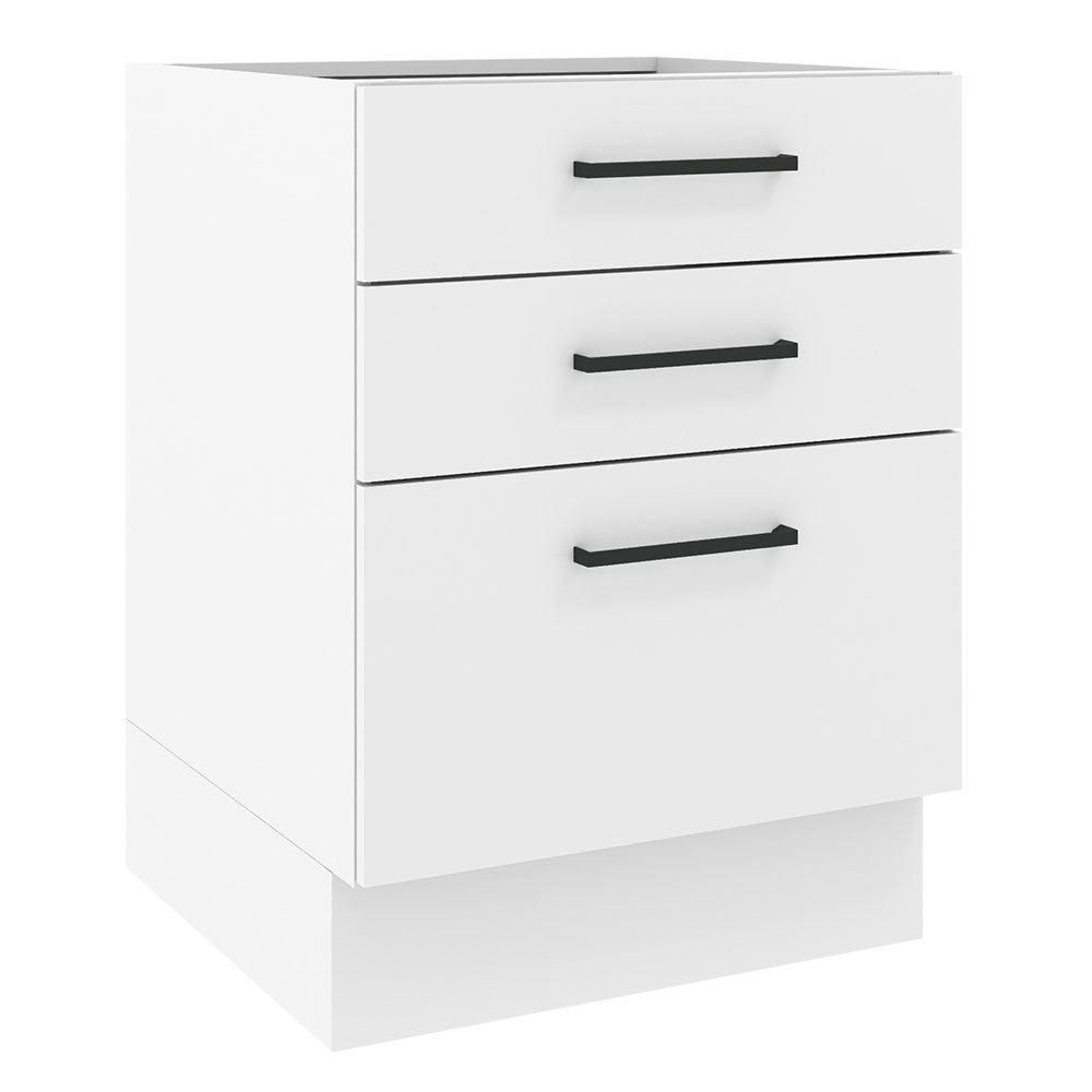 Balcão Madesa Agata 60 x 60 cm 3 Gavetas (Sem Tampo) Branco