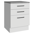 Balcão Madesa Agata 60 x 60 cm 3 Gavetas (Com Tampo) Branco