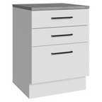 Balcão Madesa Agata 60 x 60 cm 3 Gavetas (Com Tampo) Branco