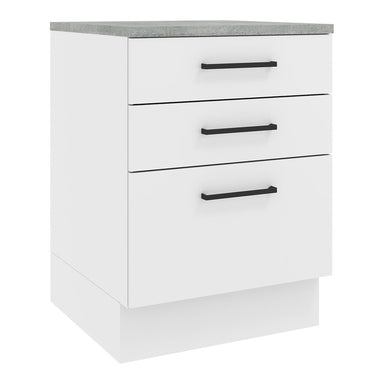Balcão Madesa Agata 60 x 60 cm 3 Gavetas (Com Tampo) Branco