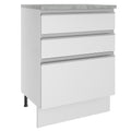 Balcão Madesa Glamy 60 x 60 cm 3 Gavetas (Com Tampo) Branco