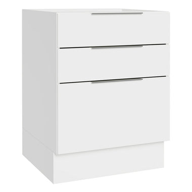 Balcão Cozinha 60 x 60 cm 3 Gavetas (Sem Tampo) Branco Stella Madesa