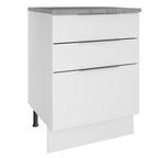Balcão Madesa Stella 60 x 60 cm 3 Gavetas (Com Tampo) Branco