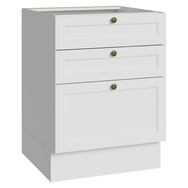 Balcão de Cozinha 60 x 60 cm 3 Gavetas (Sem Tampo) Branco Vik Madesa