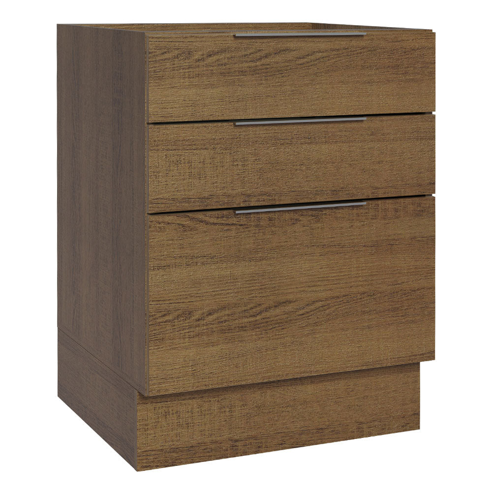 Balcão Cozinha 60 x 60 cm 3 Gavetas (Sem Tampo) Rustic Stella Madesa