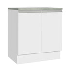 Balcão 70 x 60 cm 2 Portas (Com Tampo) Branco Glamy Madesa