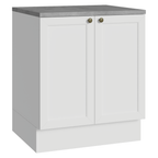 Balcão de Cozinha 70 x 60 cm 2 Portas (Com Tampo) Branco Vik Madesa