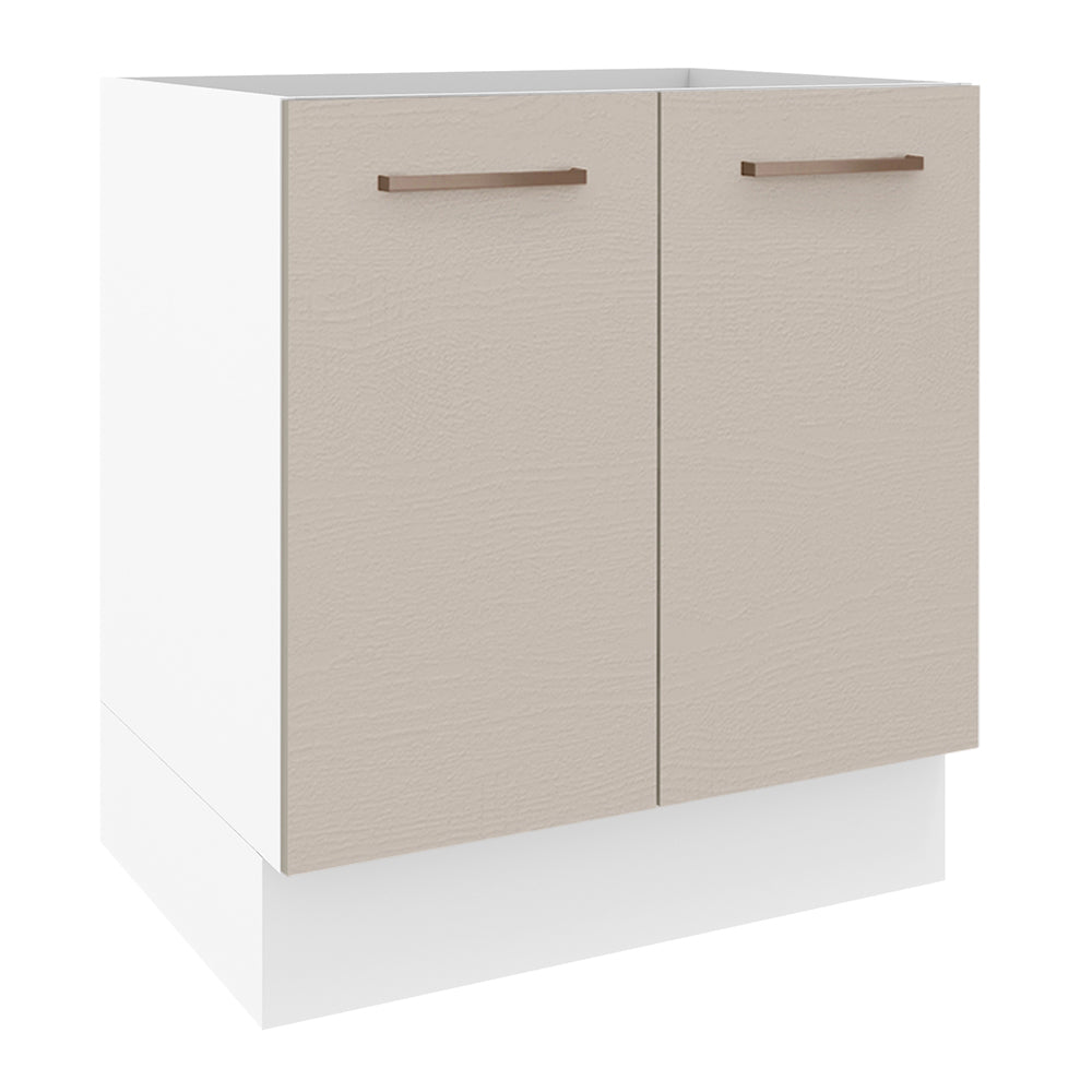 Balcão de Cozinha 70 x 60 cm 2 Portas (Sem Tampo) Branco/Crema Agata Madesa
