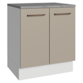 Balcão de Cozinha 70 x 60 cm 2 Portas (Com Tampo) Branco/Crema Agata Madesa