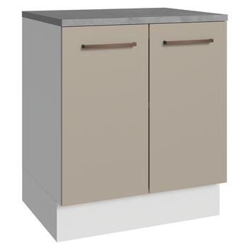 Balcão de Cozinha 70 x 60 cm 2 Portas (Com Tampo) Branco/Crema Agata Madesa