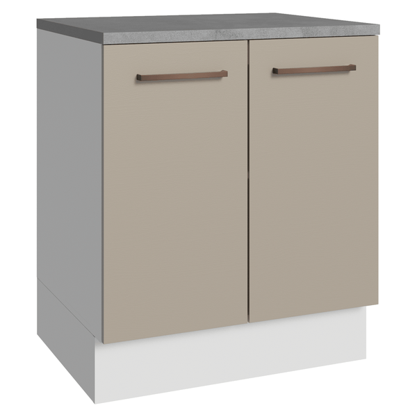Balcão de Cozinha 70 x 60 cm 2 Portas (Com Tampo) Branco/Crema Agata Madesa