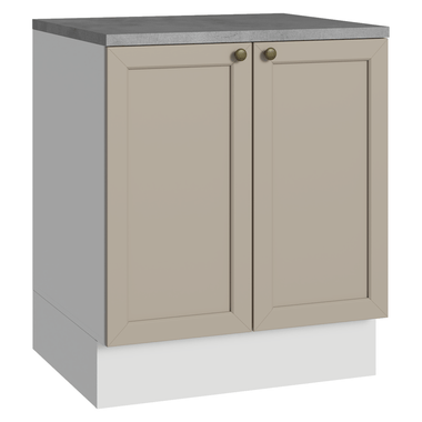 Balcão de Cozinha 70 x 60 cm 2 Portas (Com Tampo) Branco/Crema Vik Madesa