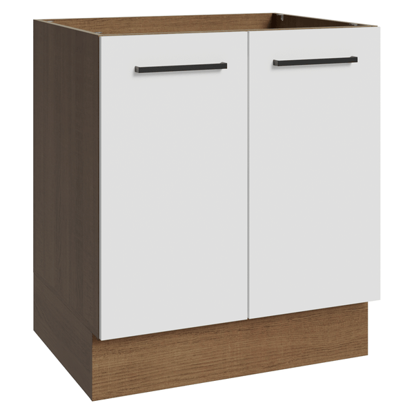 Balcão de Cozinha Madesa Agata 70 x 60 cm 2 Portas (Sem Tampo) Rustic/Branco