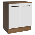 Balcão de Cozinha Madesa Agata 70 x 60 cm 2 Portas (Com Tampo) Rustic/Branco