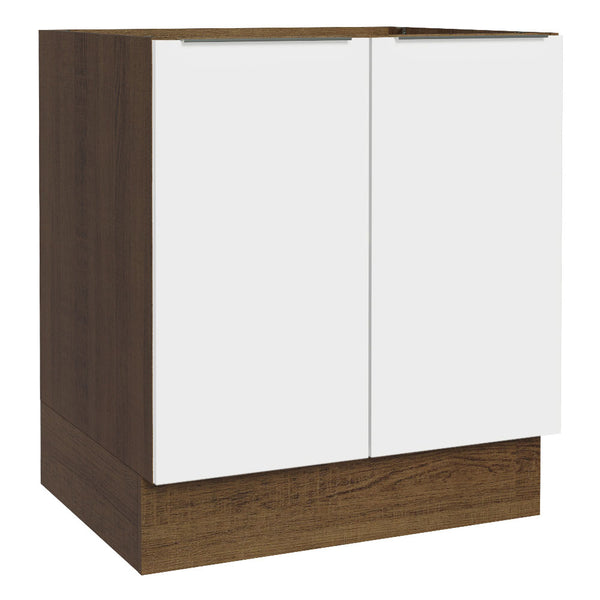 Balcão Cozinha 70 x 60 cm 2 Portas (Sem Tampo) Rustic/Branco Stella Madesa