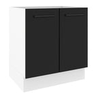 Balcão de Cozinha Madesa Agata 70 x 60 cm 2 Portas (Sem Tampo) Branco/Preto