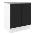 Balcão de Cozinha Madesa Agata 70 x 60 cm 2 Portas (Com Tampo) Branco/Preto