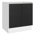 Balcão Cozinha 70 x 60 cm 2 Portas (Sem Tampo) Branco/Preto Glamy Madesa