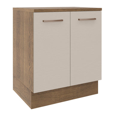 Balcão de Cozinha 70 x 60 cm 2 Portas (Com Tampo) Rustic/Crema Agata Madesa