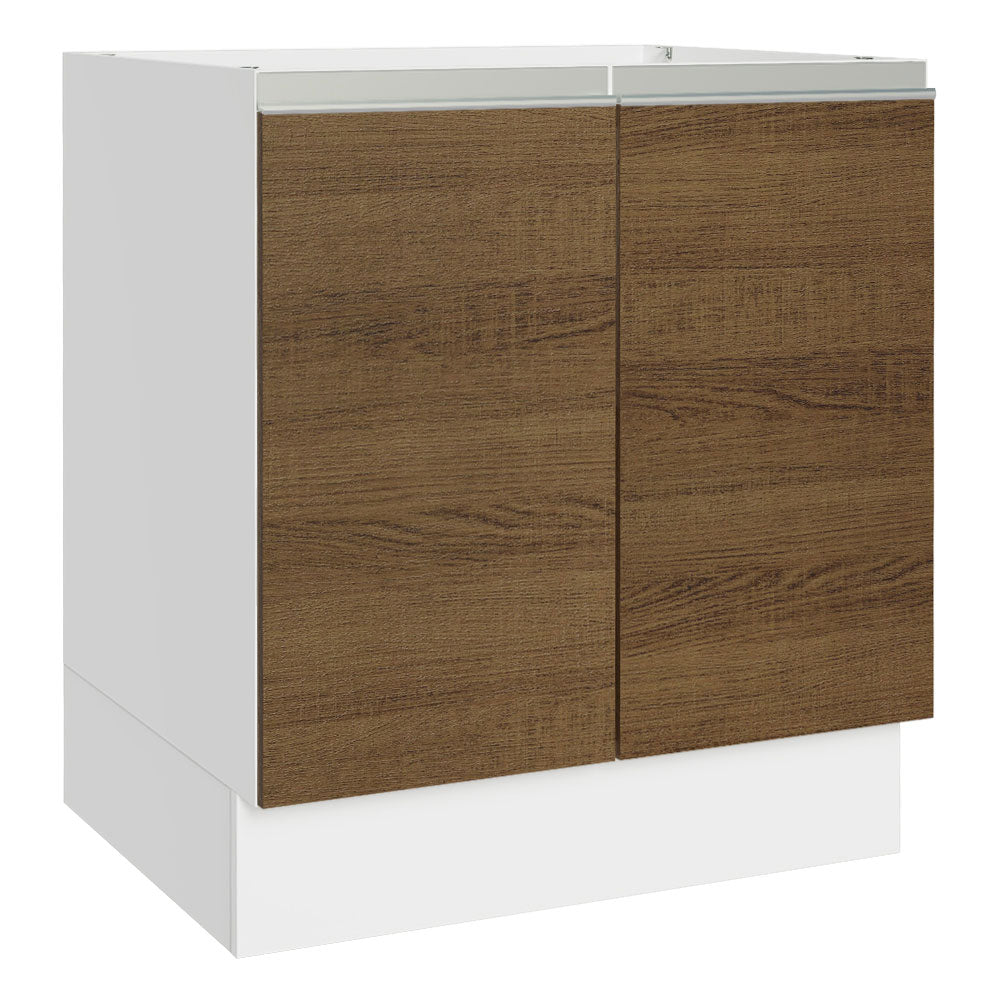 Balcão Cozinha 70 x 60 cm 2 Portas (Sem Tampo) Branco/Rustic Glamy Madesa