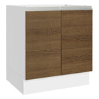 Balcão Cozinha 70 x 60 cm 2 Portas (Sem Tampo) Branco/Rustic Glamy Madesa