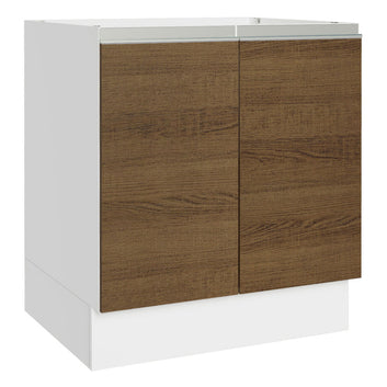 Balcão Cozinha 70 x 60 cm 2 Portas (Sem Tampo) Branco/Rustic Glamy Madesa