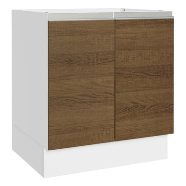 Balcão Cozinha 70 x 60 cm 2 Portas (Sem Tampo) Branco/Rustic Glamy Madesa