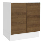Balcão Cozinha 70 x 60 cm 2 Portas (Sem Tampo) Branco/Rustic Stella Madesa