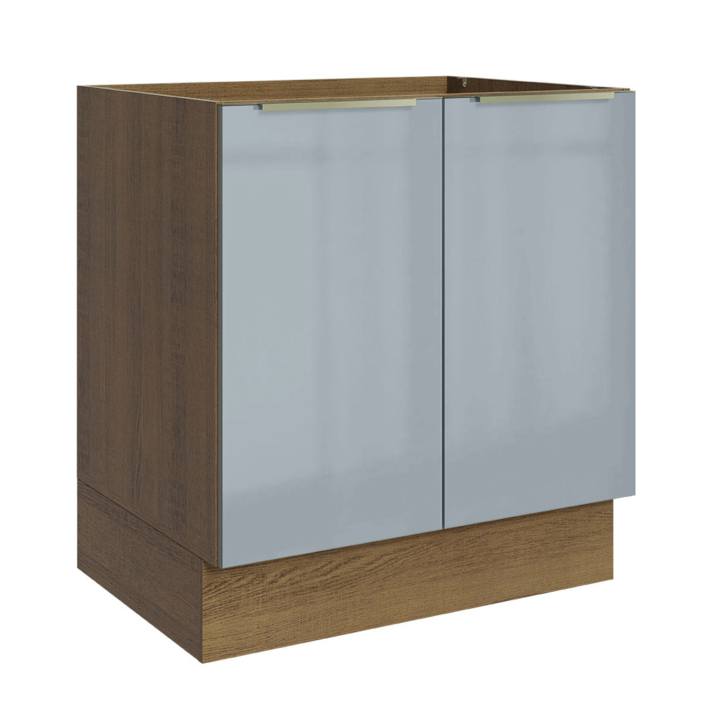 Balcão de Cozinha 70 x 60 cm 2 Portas (Sem Tampo) Rustic/Cinza Lux Madesa