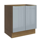 Balcão de Cozinha 70 x 60 cm 2 Portas (Sem Tampo) Rustic/Cinza Lux Madesa