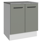Balcão de Cozinha Madesa Agata 70 x 60 cm 2 Portas (Com Tampo) Branco/Cinza