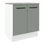 Balcão de Cozinha Madesa Agata 70 x 60 cm 2 Portas (Com Tampo) Branco/Cinza