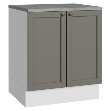 Balcão de Cozinha 70 x 60 cm 2 Portas (Com Tampo) Branco/Cinza Vik Madesa