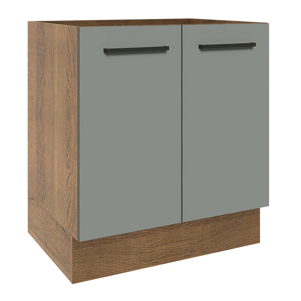 Balcão de Cozinha Madesa Agata 70 x 60 cm 2 Portas (Sem Tampo) Rustic/Cinza