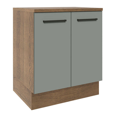 Balcão de Cozinha Madesa Agata 70 x 60 cm 2 Portas (Com Tampo) Rustic/Cinza