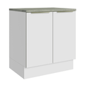 Balcão de Cozinha 70 x 60 cm 2 Portas (Com Tampo) Branco/Branco Veludo Lux Madesa