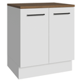 Balcão de Cozinha 70 x 60 cm 2 Portas Branco Tampo Rustic Agata Madesa