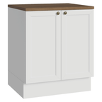 Balcão de Cozinha 70 x 60 cm 2 Portas (Com Tampo) Branco/Rustc Vik Madesa