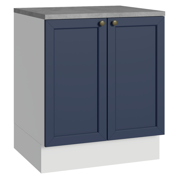 Balcão de Cozinha 70 x 60 cm 2 Portas (Com Tampo) Branco/Azul Vik Madesa
