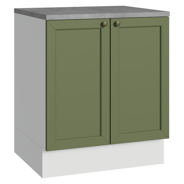 Balcão de Cozinha 70 x 60 cm 2 Portas (Com Tampo) Branco/Verde Vik Madesa