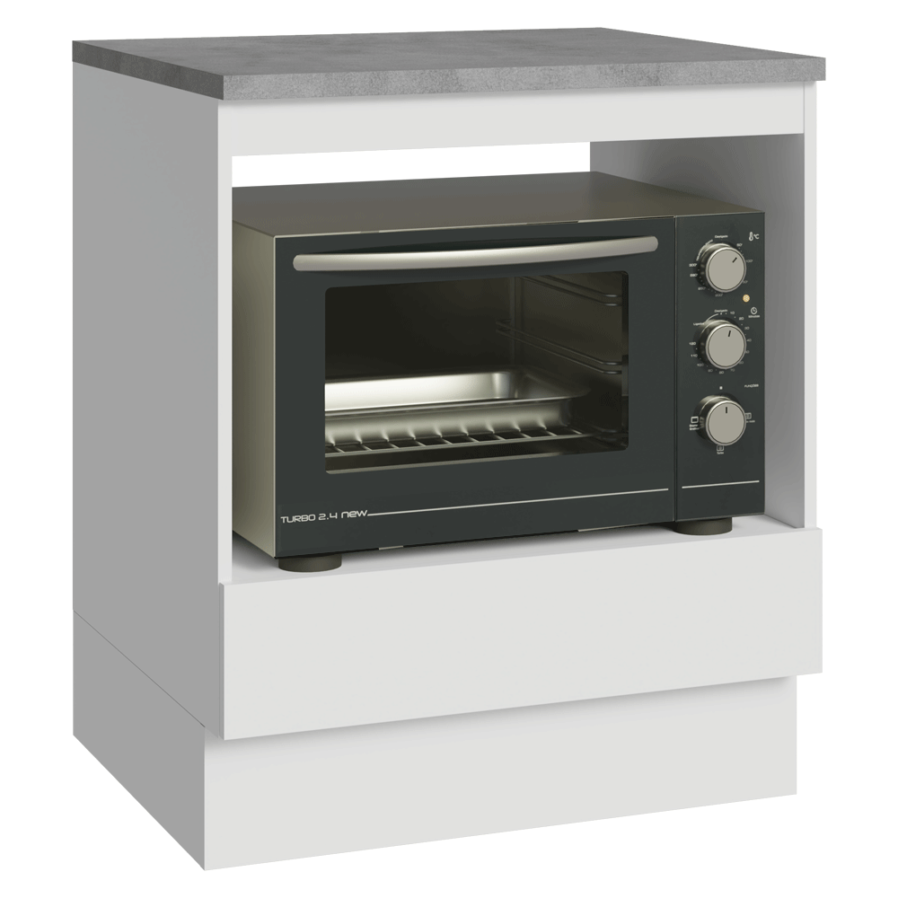 Balcão para Forno/Micro-ondas 70 x 60 cm 1 Gaveta (Com Tampo) Branco Madesa