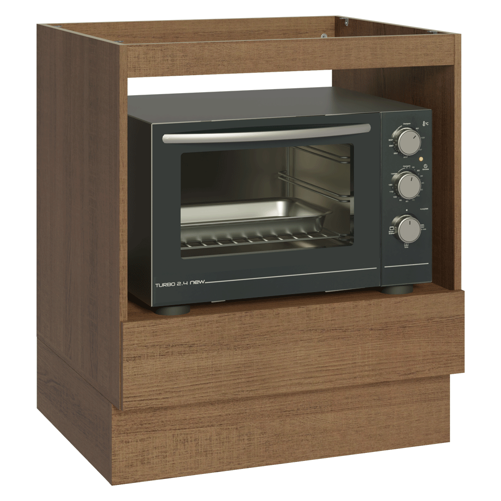 Balcão para Forno/Micro-ondas 70 x 60 cm 1 Gaveta (Sem Tampo) Rustic Madesa