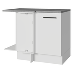 Balcão de Canto Madesa Agata 1 Porta 60 cm Profundidade (Com Tampo) Branco