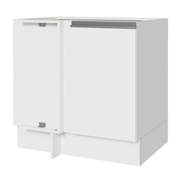 Balcão Cozinha de Canto 1 Porta 60 cm Profundidade (Sem Tampo) Branco Glamy Madesa