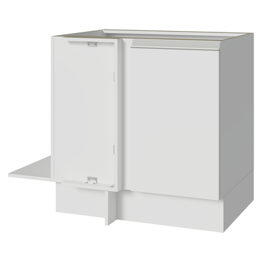 Balcão Cozinha de Canto 1 Porta 60 cm Profundidade (Sem Tampo) Branco Glamy Madesa